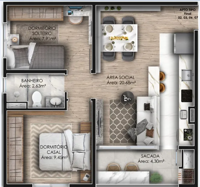Apartamento 2 quartos para venda no bairro Nossa Senhora do Rosário em Caxias do Sul
