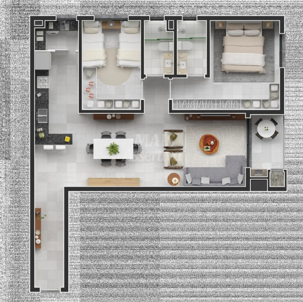 Excelente apartamento 02 suítes próximo a Universidade Feevale