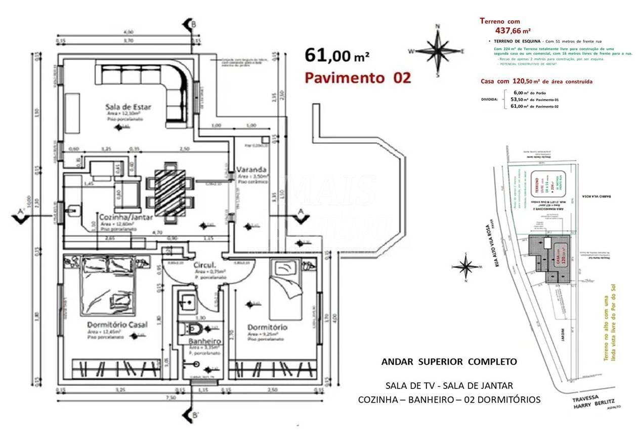 Residencia para venda em Ivoti de 120,00m² construido - 2 Dormitórios 