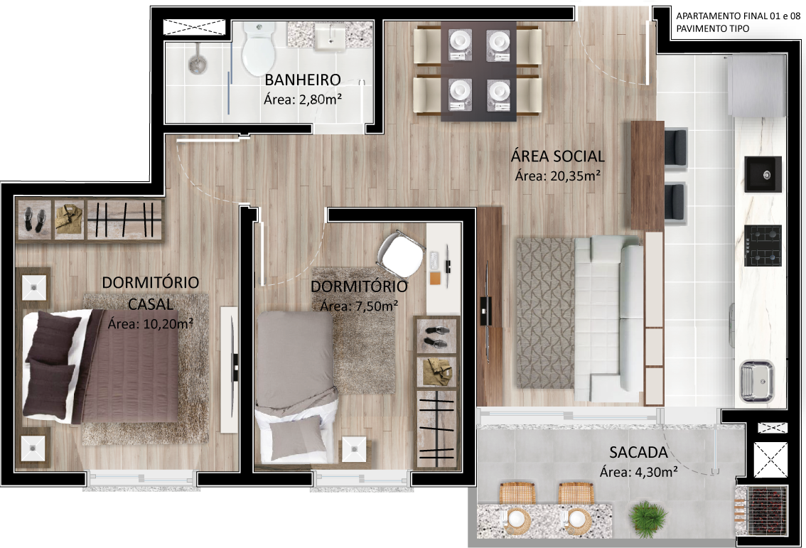 Apartamento 2 quartos para venda no bairro De Lazzer em Caxias do Sul