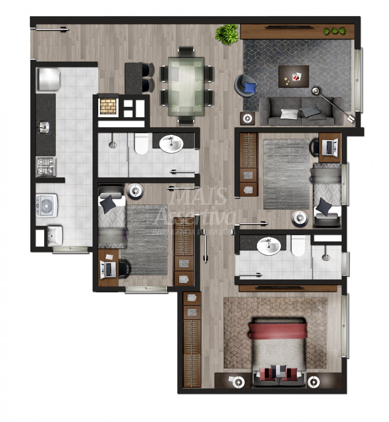 Excelente apartamento a venda 03 dormitórios em Novo Hamburgo 
