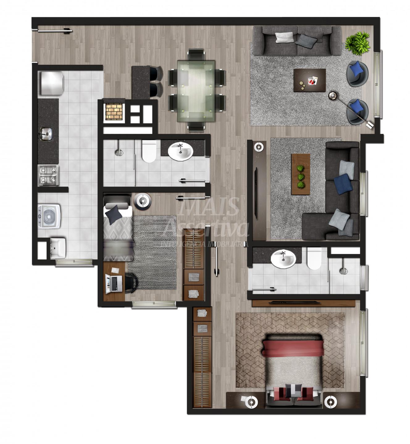 Excelente apartamento a venda 03 dormitórios em Novo Hamburgo 